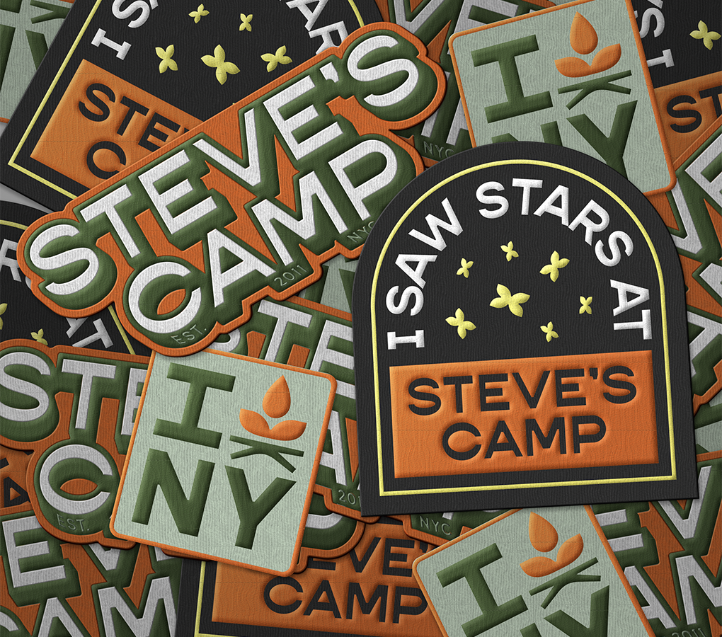 A pile of camp patches