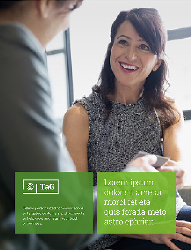 Allstate Agency Marketing Storefront brand collateral template for the TaG marketing platform.