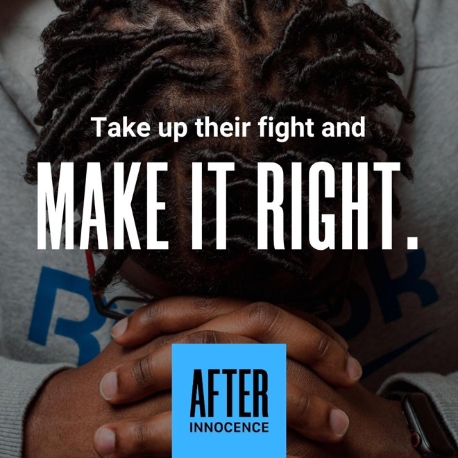 An array of statistics and exoneree photos and stories articulate the important and challenging work of After Innocence.