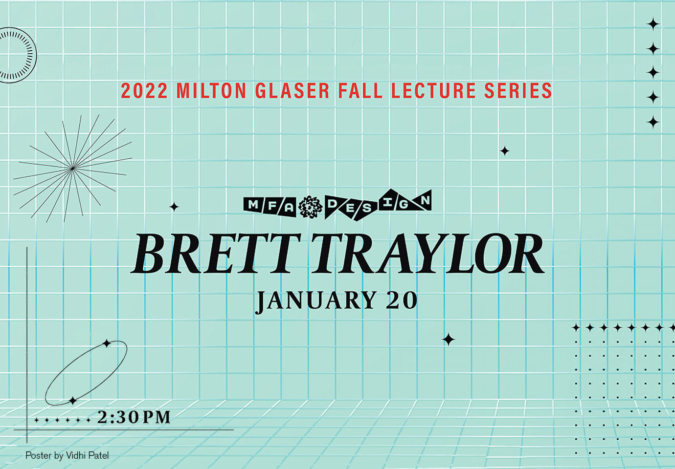 Announcement graphic for Brett Traylor lecture at 2:30pm on January 19