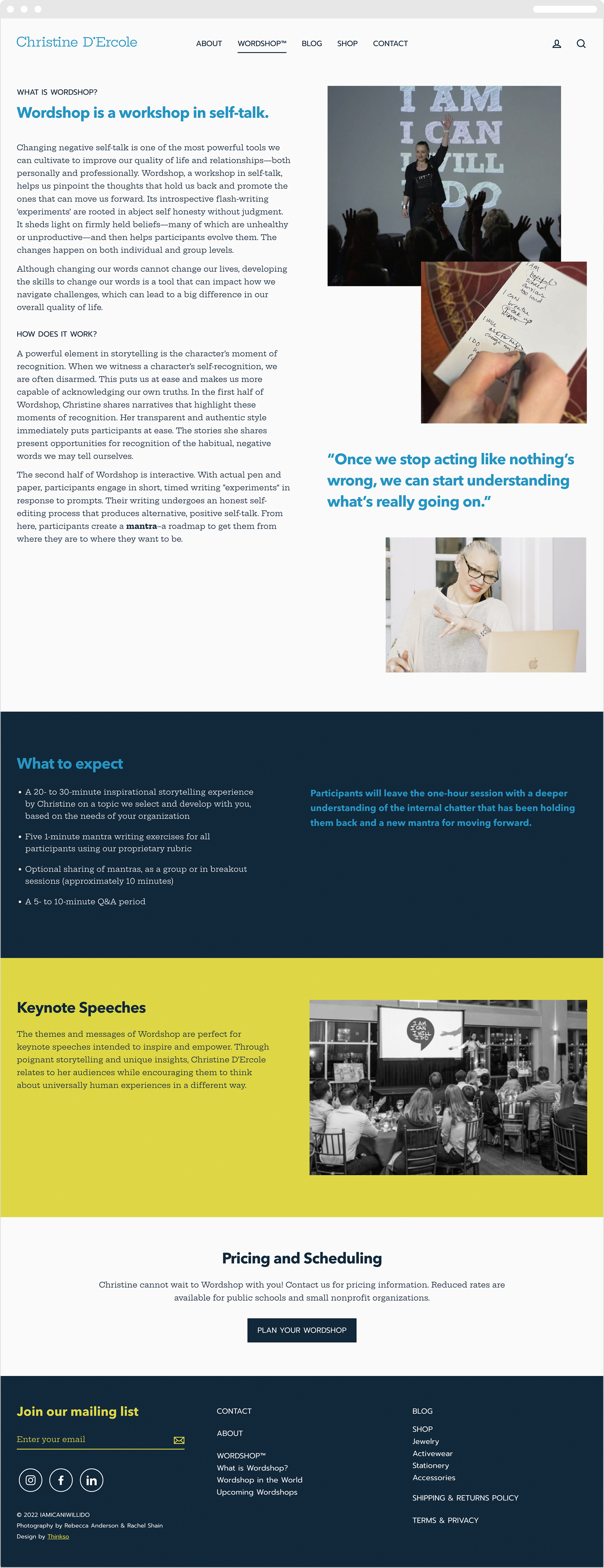 Screenshots that show the content of “What is Wordshop?” website page.