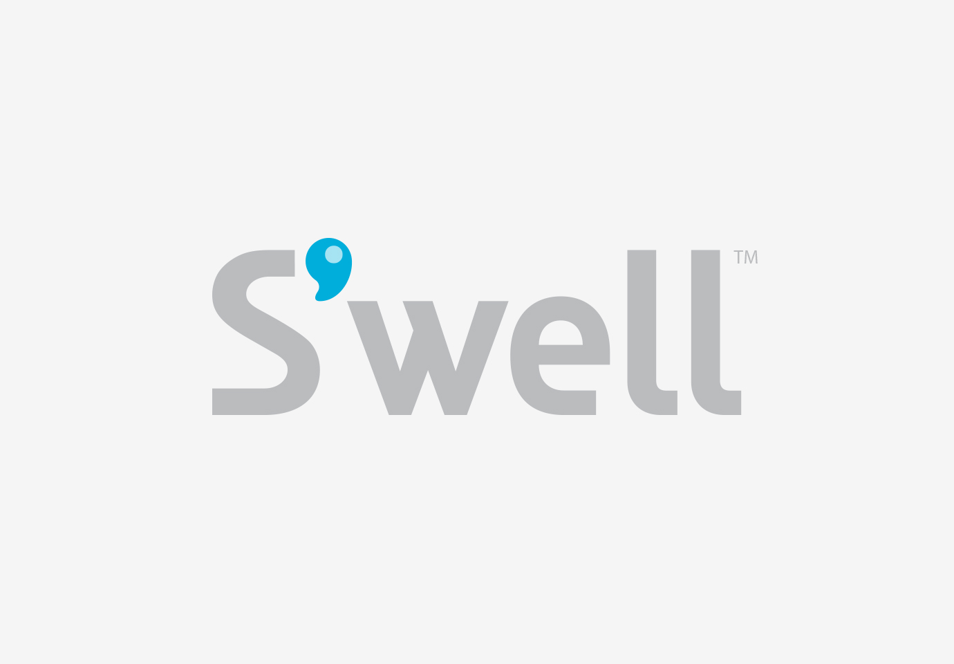 The Swell bottle logo, with light grey type and an apostrophe after the S that mimics a droplet of water.