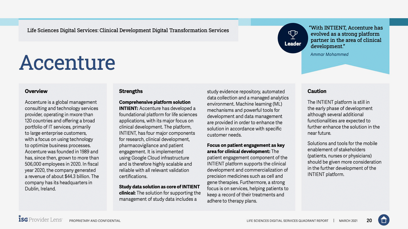 Four pages from an ISG Provider Lens report, including the cover with the title, Life Sciences and Digital Services.