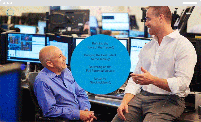 Short video animation excerpt of the 2015 KCG digital annual report.