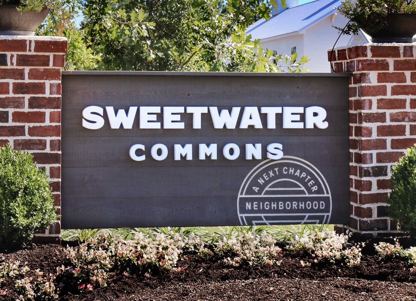 Entry sign at Sweetwater Commons, a Next Chapter neighborhood.