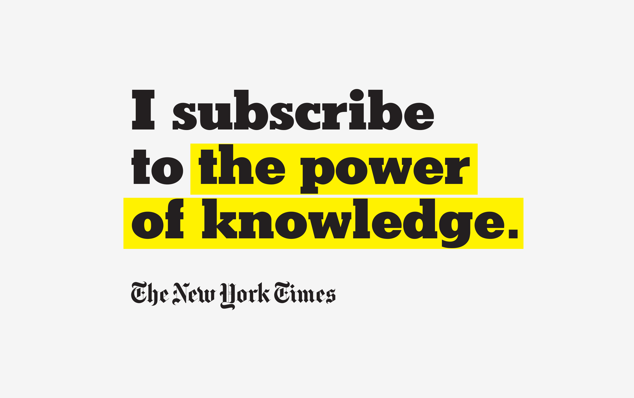 A text GIF that reads, "I subscribe to 156 years of experience; to the power of knowledge; to a belief in objectivity."