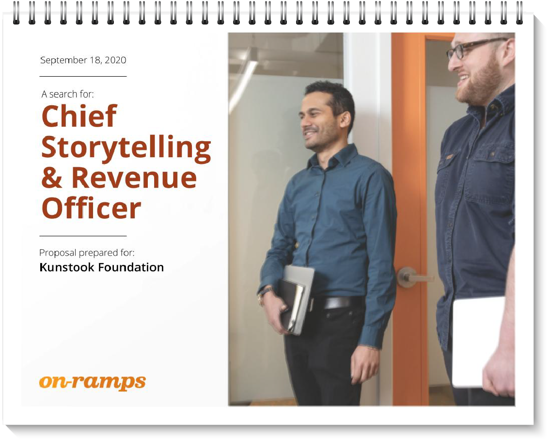 Grid of four On-Ramps proposal covers showcasing different staff members in action.