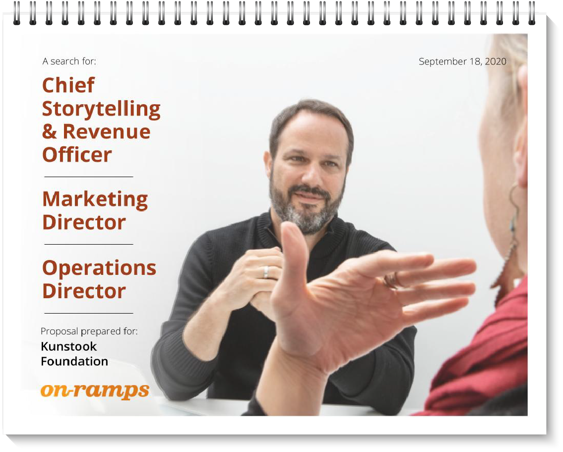 Grid of four On-Ramps proposal covers showcasing different staff members in action.