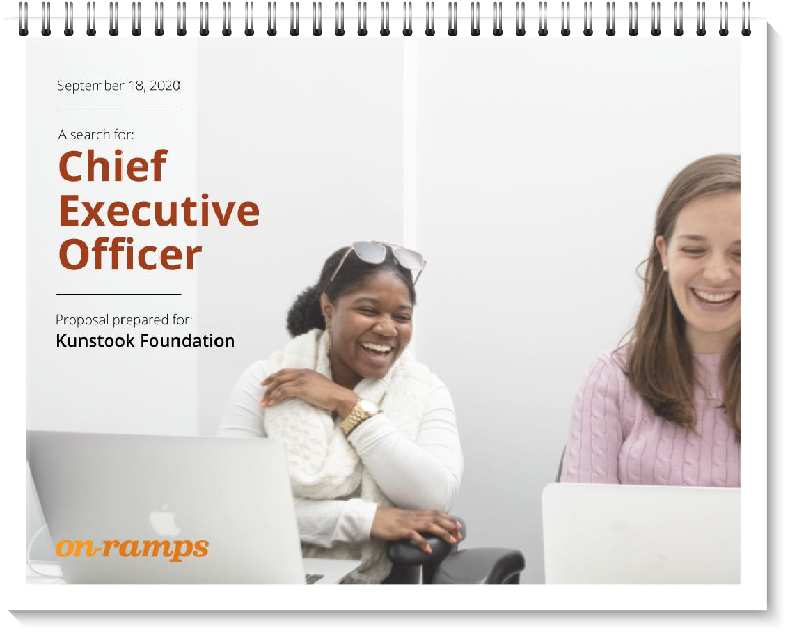 Grid of four On-Ramps proposal covers showcasing different staff members in action.