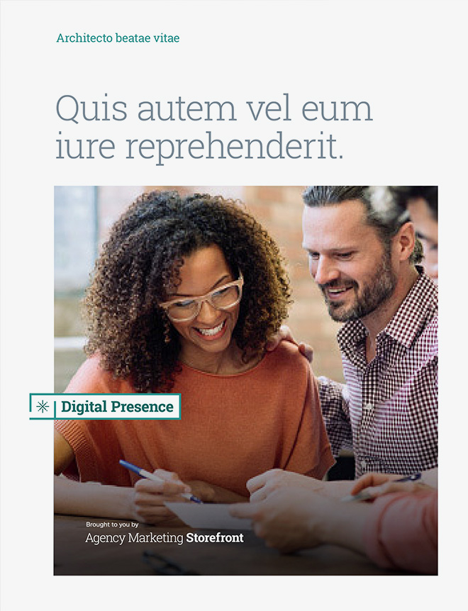 Allstate Agency Marketing Storefront brand collateral template for the Digital Presence marketing platform.