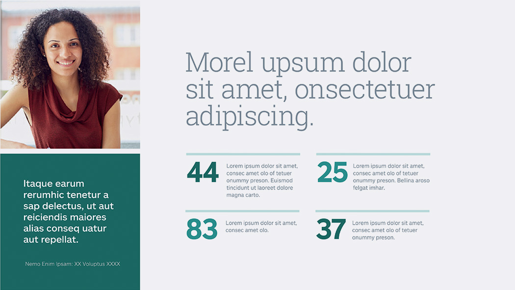 Allstate Agency Marketing Storefront sales presentation page template for showing platform statistics.