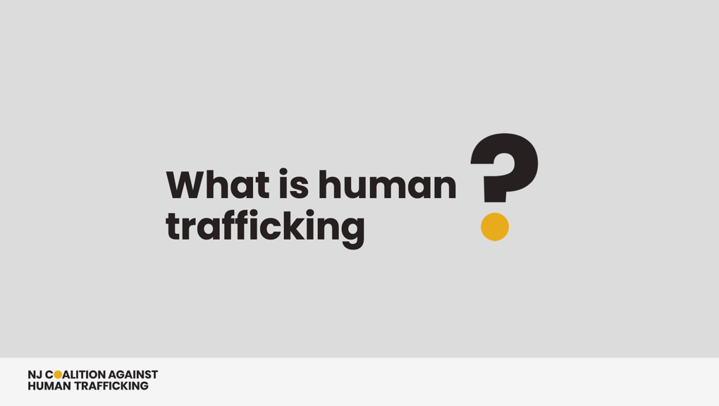 PowerPoint slides outlining what human trafficking is, where it takes place in the world, and how to prevent it.